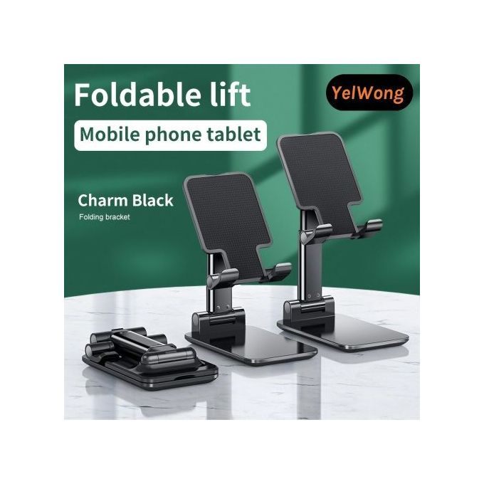 Desktop Mobile Phone Holder Portable Foldable Phone Stands-Black thumbnail 2
