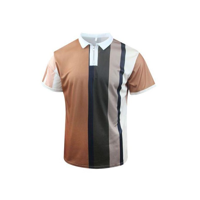 Berrykey Men's Color Stitching Polos Shirts Round Neck Short Sleeve T-shirt Business thumbnail 2