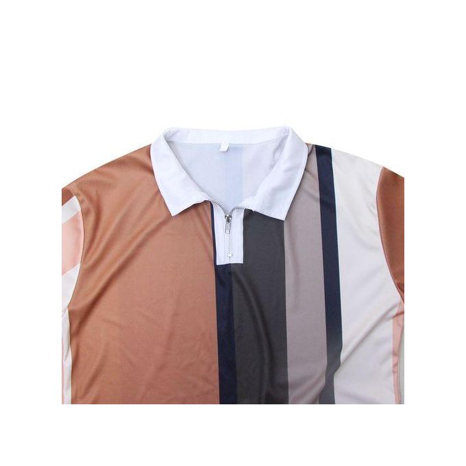 Berrykey Men's Color Stitching Polos Shirts Round Neck Short Sleeve T-shirt Business thumbnail 3