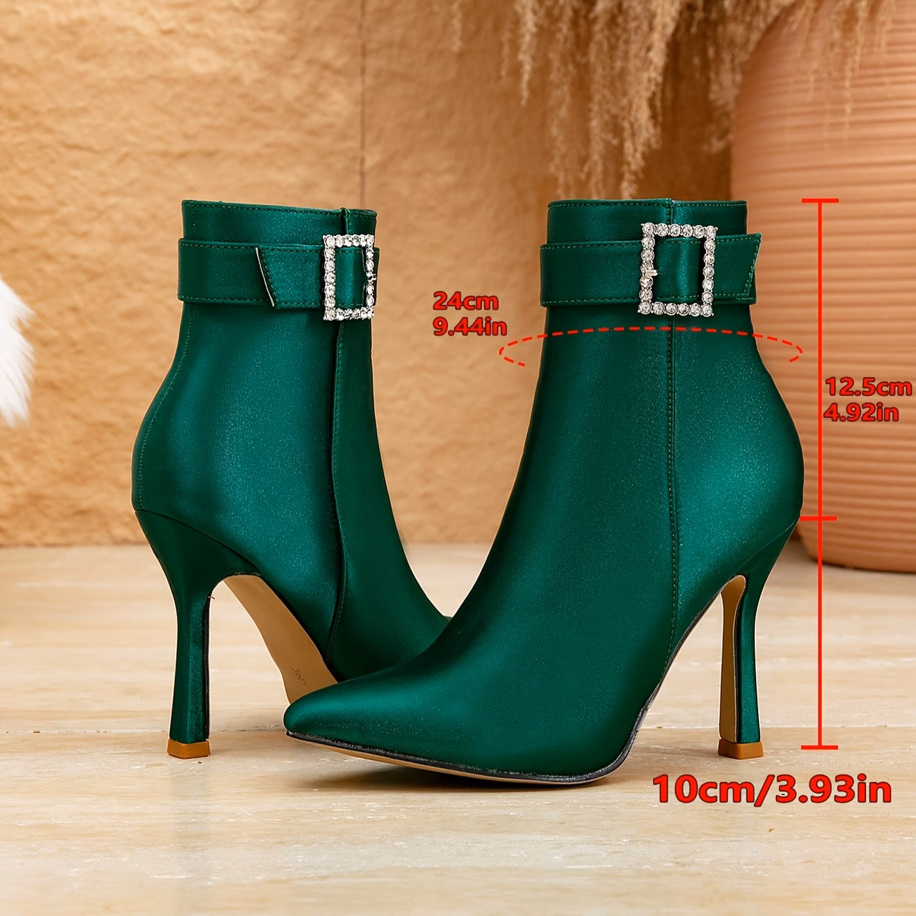 Women's Elegant Pointed Toe Winter Boots with Microfiber Upper & Sturdy Sole - Toe High Heel Boots Suitable for,, Casual Attire - Green Boots, Women thumbnail 3 (Black) UK 6