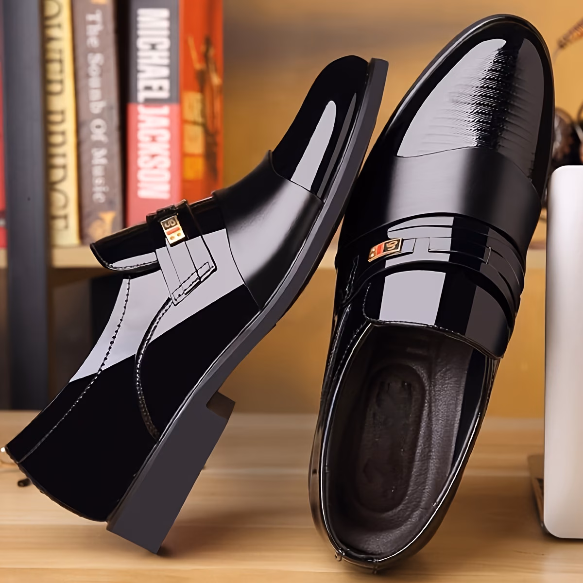 Men's Dress Shoes, Dad Shoes, Men's Elegant Footwear, Business Dress Shoes, Loafers, Shoes for Middle-Aged and Elderly Men, Casual Men's Shoes, Genuine Men's Gift Wedding Shoes, Men's Social Shoes, Men's Black Shoes thumbnail 3 (Black) UK 6