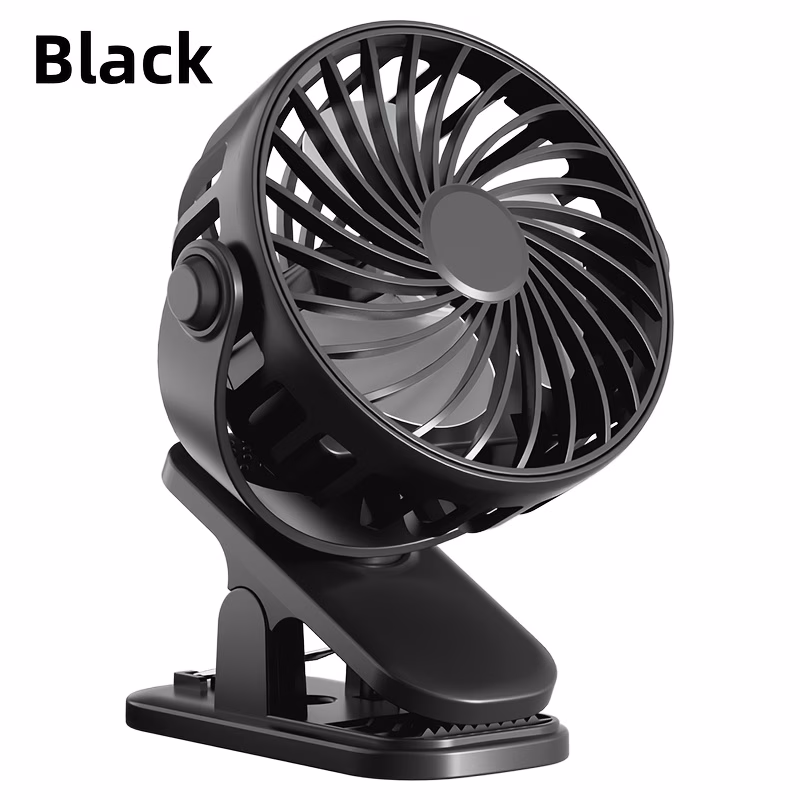 USB Clip-on Mini Fan, Three-Speed Adjustable, Durable Design, Portable Handheld, Suitable for Home, Office, Car Seat, Outdoor Camping, Black thumbnail 4 (Silver)
