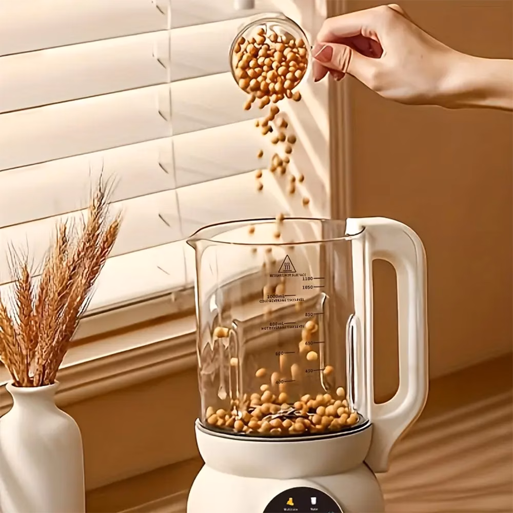 Touch Control Soy Milk Maker Multifunctional Food Processor Fully Automatic Cleaning Blender Can Make Hot and Cold Drinks - view 1 (Silver)