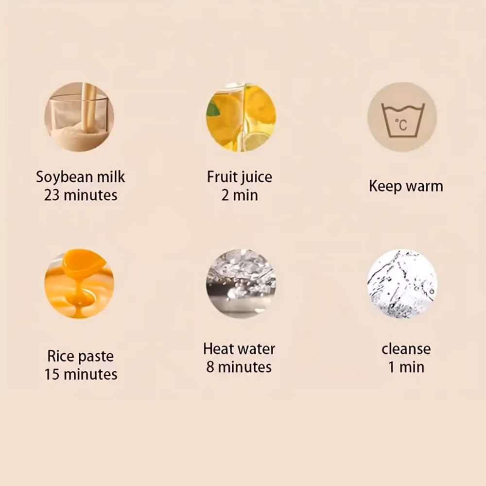Touch Control Soy Milk Maker Multifunctional Food Processor Fully Automatic Cleaning Blender Can Make Hot and Cold Drinks thumbnail 3 (Silver)
